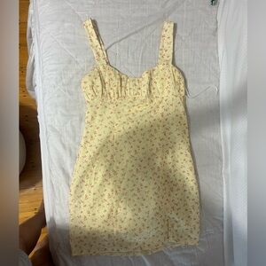 Princess Polly yellow floral mini dress, size 4
